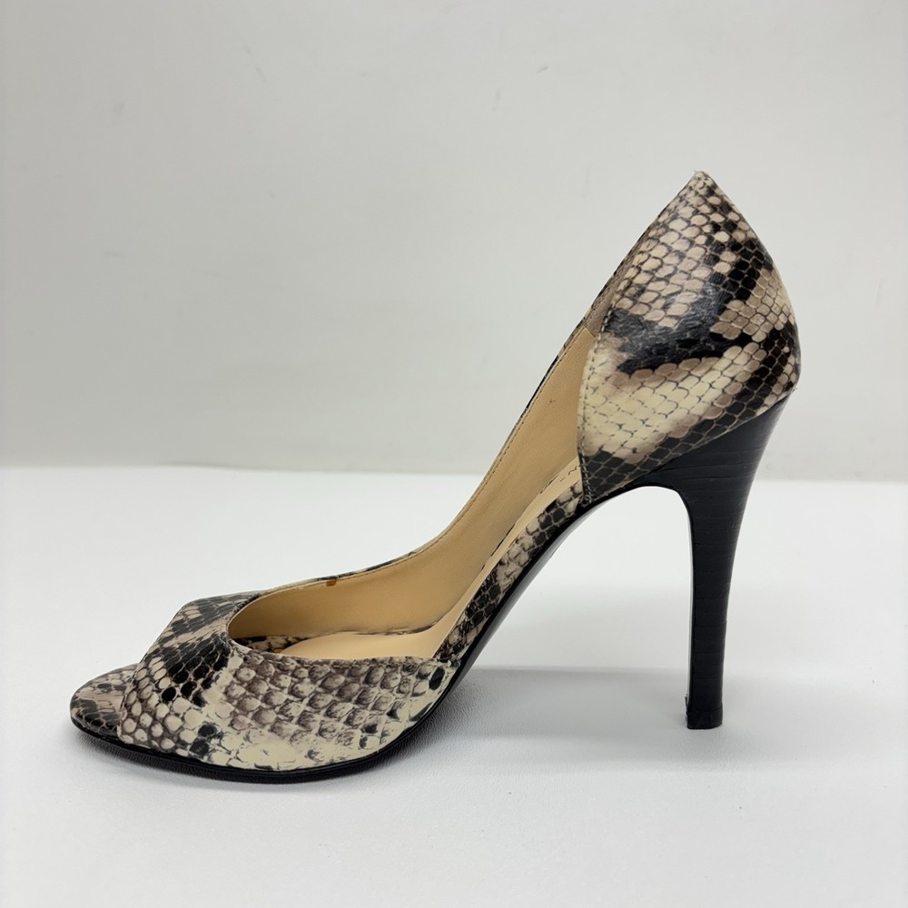 Worthington D'Orsay Peep Toe Heels Size 6 M Snakeskin Stiletto Sexy Party Y2K - Picture 5 of 15